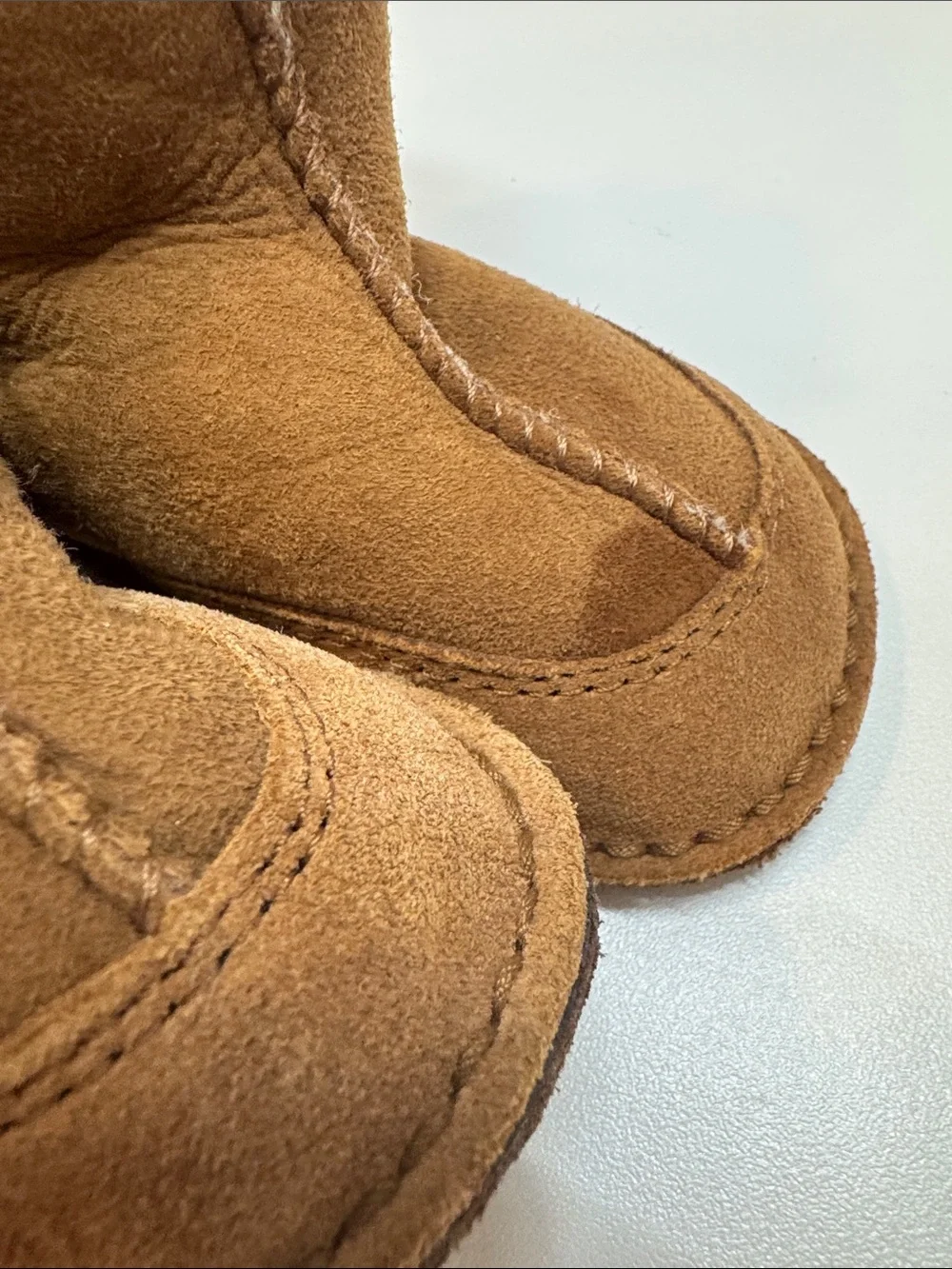 UGG Kids Chestnut Suede Sheepskin Booties with Plush Fur